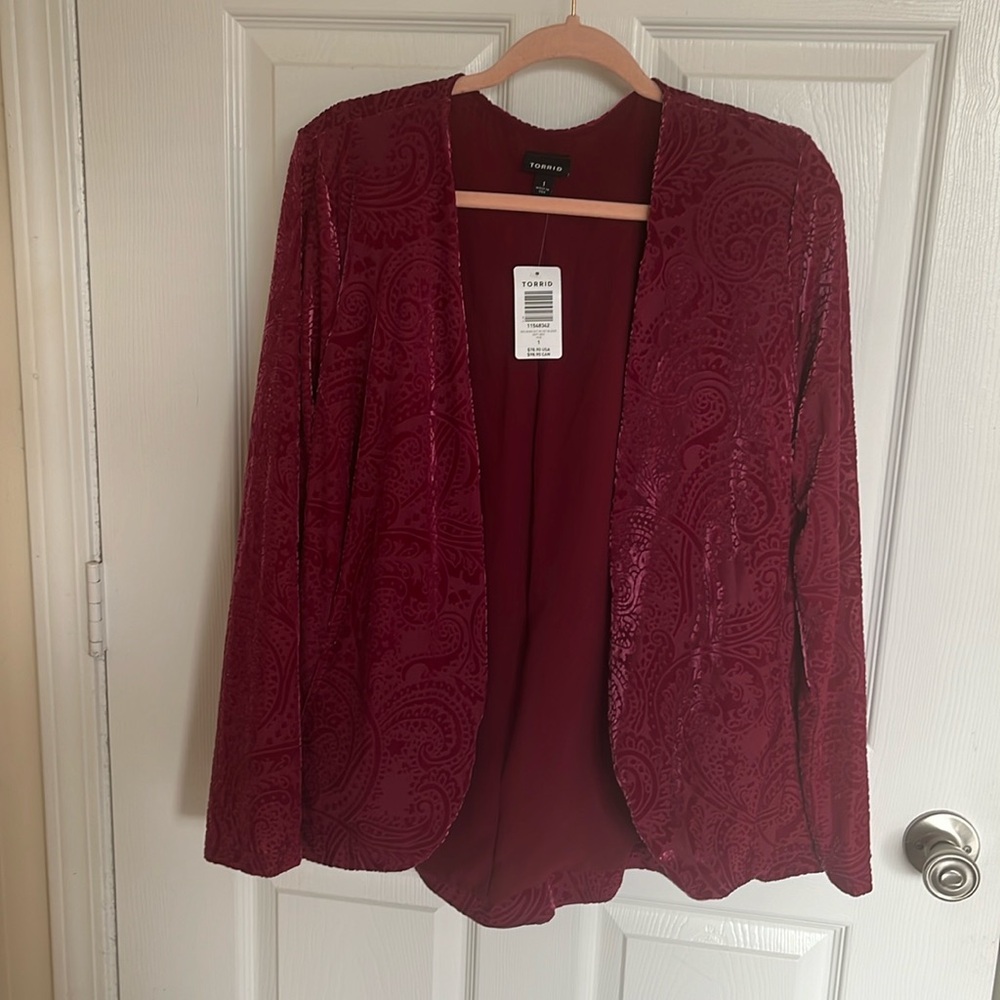 Torrid Burn Out Velvet Blazer